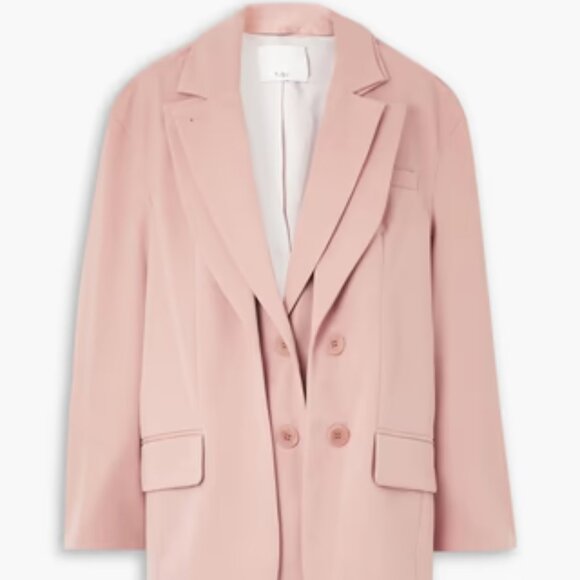 Tibi Cassius Suiting Double Layer Liam Blazer, Toffee Brown, XXS - Picture 3 of 6